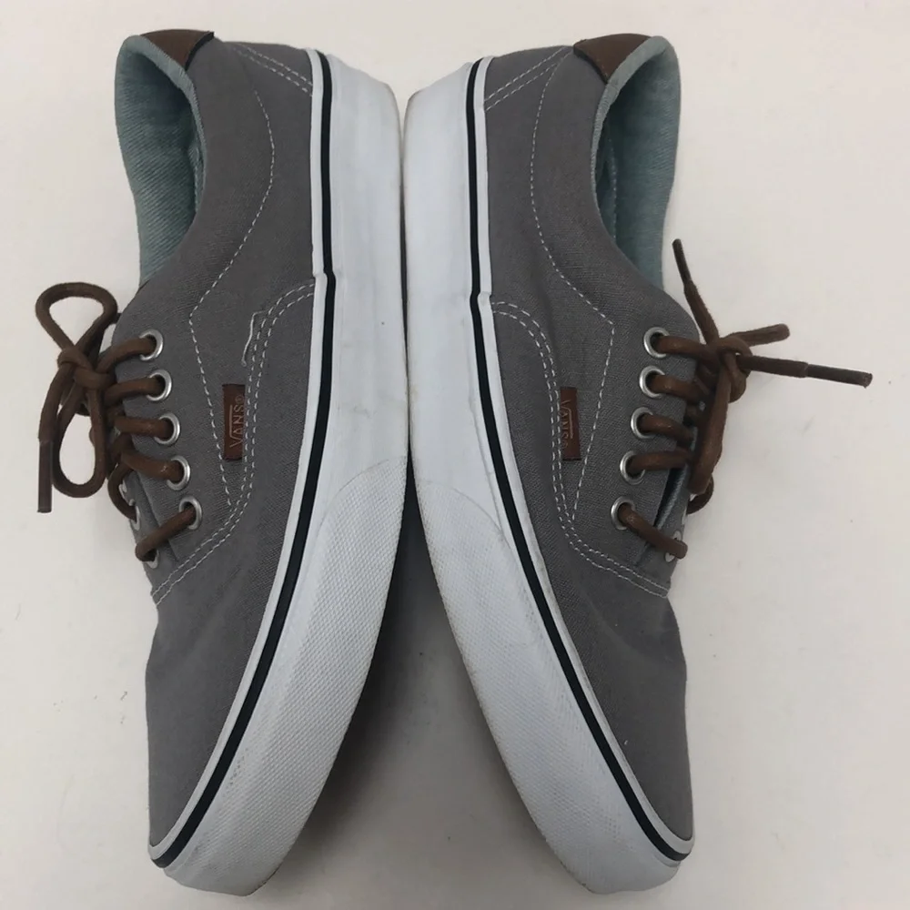 Vans in gray with brown trim